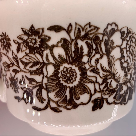 VTG Set of Three: Brown and Tan Floral Tea Cups - Picture 3 of 4